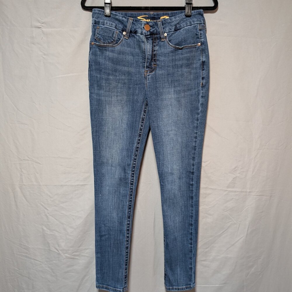 Seven7 Tummyless High Rise Skinny Jeans Stretch Smoothing Cotton Denim Women's 8